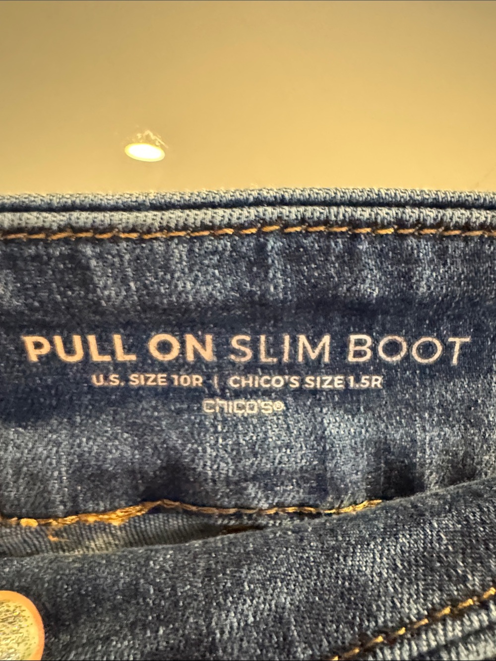 Chico’s Pull-On Slim Boot Jeans 1.5R US 10 Distressed Frayed Hem - Picture 2 of 6